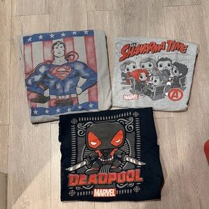 Marvel T-Shirt Trio with Red and Blue Designs